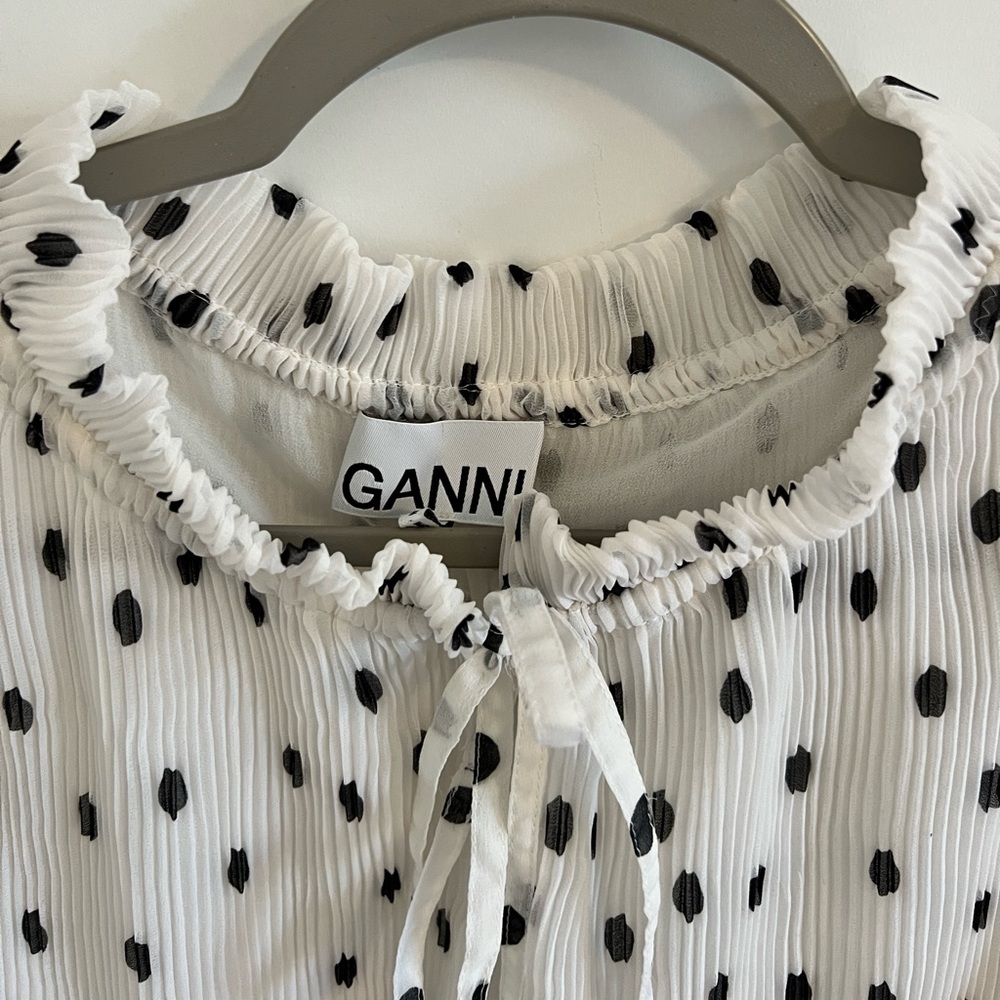 GANNI Polka Dot Blouse